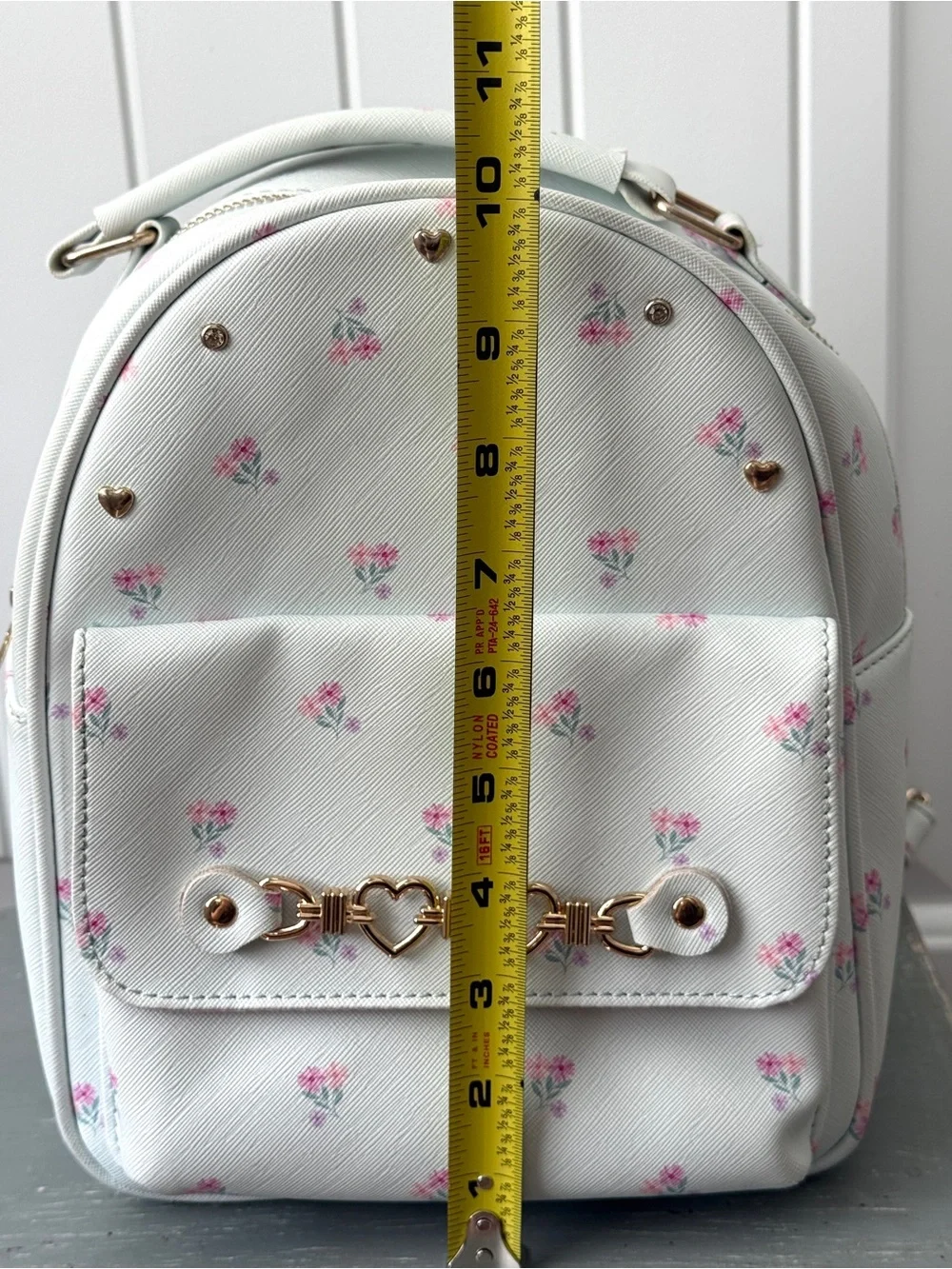 Under One Sky White Floral Mini Backpack Handbag Pink/White